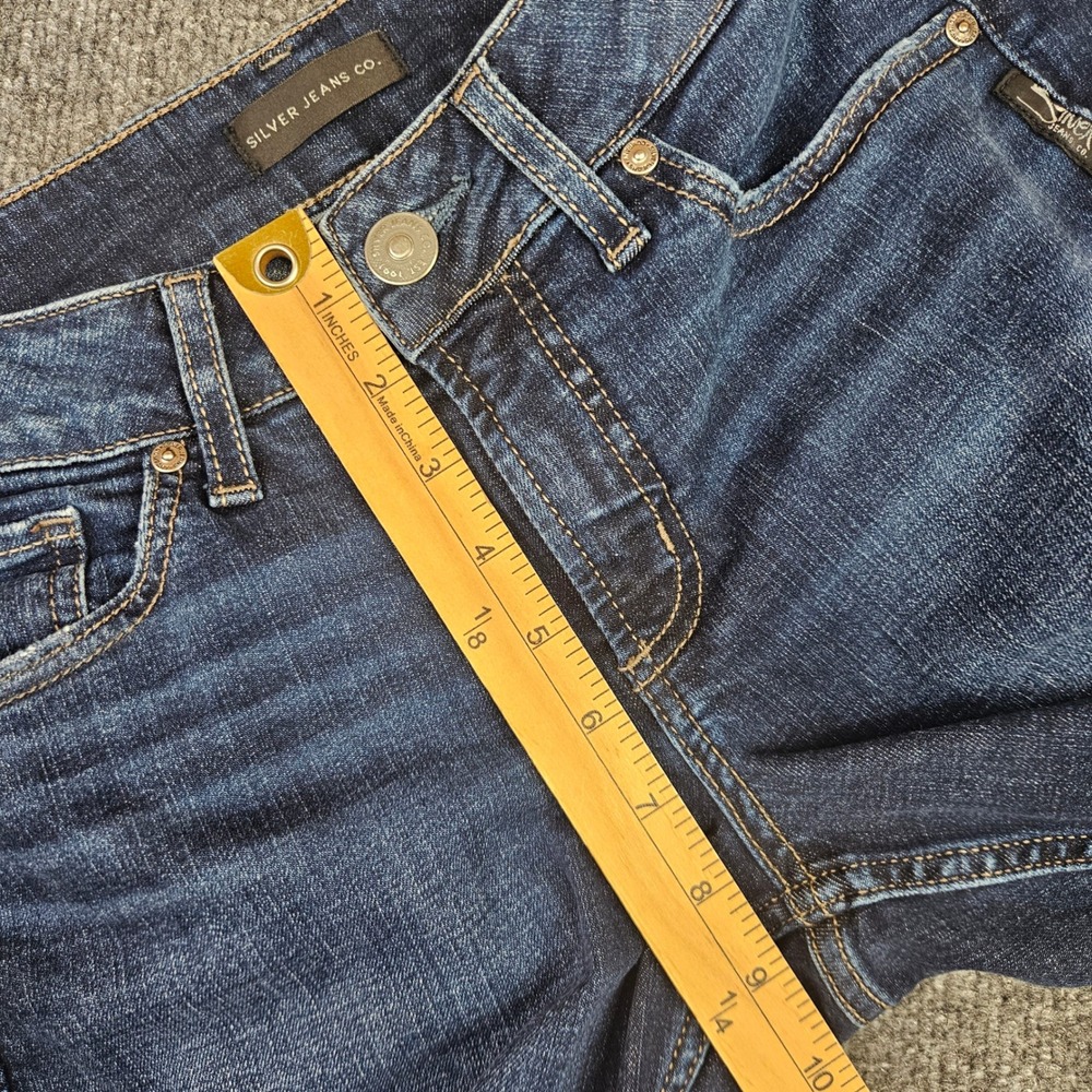 Silver Suki Slim Boot Jeans Women's 27 Mid Rise Dark Wash‎ Denim Stretch Casual - Picture 4 of 10